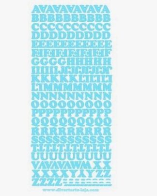 Alfabeto Letras Maiusculas Azul Claro Autocolantes cor 277