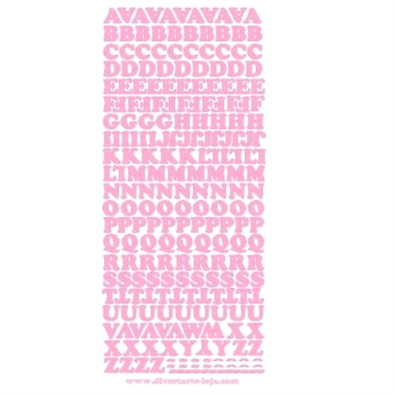 Alfabeto Letras Maiusculas Rosa Autocolantes 381