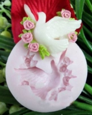 Pomba Pequena e rosinhas - Molde Silicone