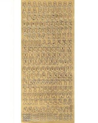 Letras Maiusculas Média Douradas Autocolante
