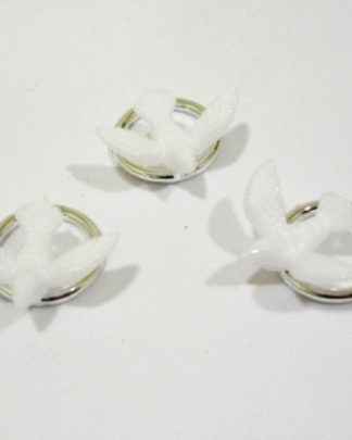 ALIANÇA COM POMBA (PRATEADA)