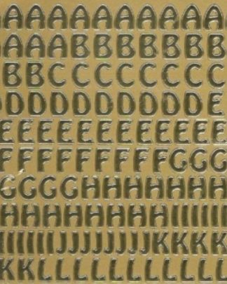 Alfabeto Letras Maiúsculas Douradas Autocolantes com brilho