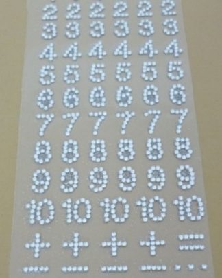 Numeros Prata Strass Autocolante