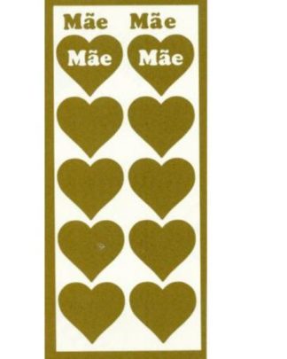 CORAÇÃO DIA DA MÃE DOURADO