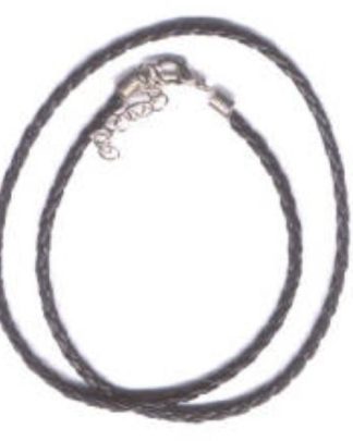 FIO DE COURO ENTRANÇADO PRETO