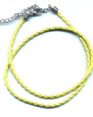 FIO DE COURO ENTRANÇADO AMARELO