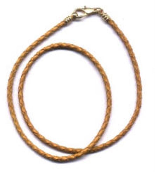 FIO DE COURO ENTRANÇADO MEL