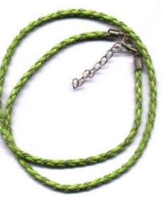 FIO DE COURO ENTRANÇADO VERDE