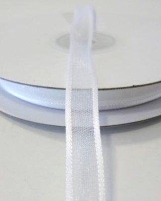 Fita Organza borda cetim Branco 25mts