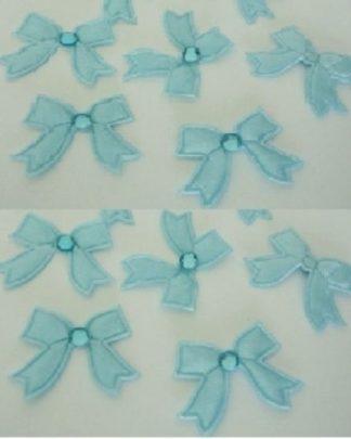 Laço de cetim azul com brilhante