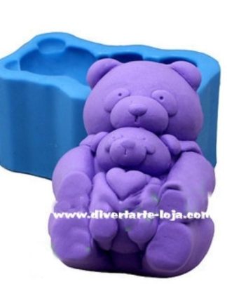 Ursinha com filhote molde silicone