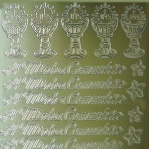 A Minha Comunhão Dourado - Autocolante