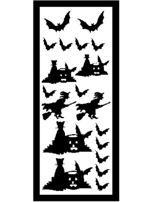 Halloween Bruxa Vassoura autocolantes