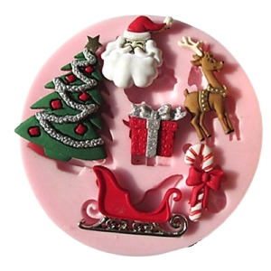 Pai Natal, Arvore, Rena molde silicone alimentos