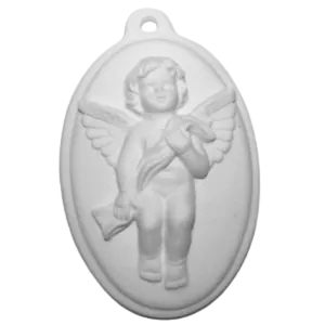 Placa com Anjo Querubim gesso perfumado