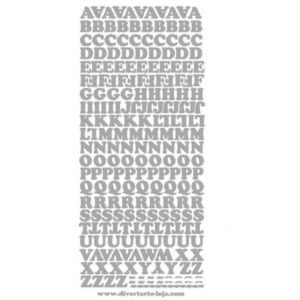 Alfabeto Letras Maiusculas Prateadas Autocolantes