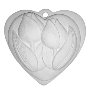 Coração com Tulipas Aromatizador de gesso