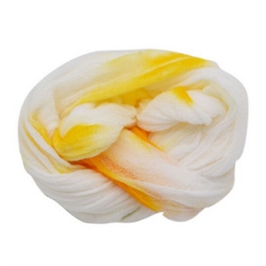 Meia de seda Mescalada Amarelo Sol e branco m12