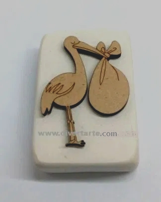 Sabonete pequeno Cegonha com bebé  Molde de silicone