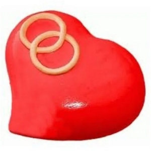 Molde Silicone Coração com Alianças