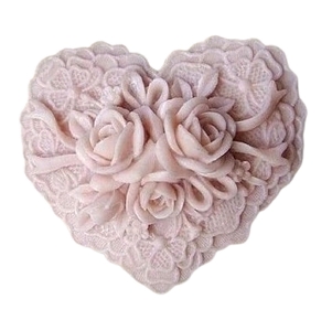 Molde Silicone Coração Renda e Rosas