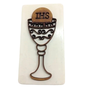 Molde Silicone sabonete retangular com cálice e hóstia