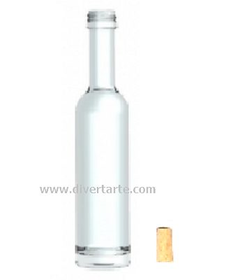 Garrafinha alta 50ML Rolha de Cortiça