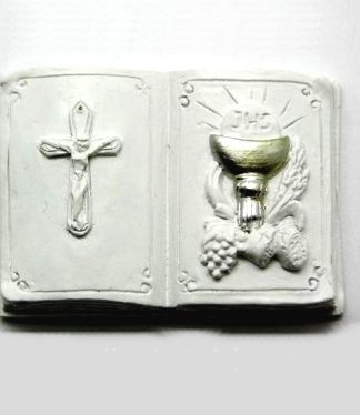 Livro aberto com Cruz e Cálice molde de silicone