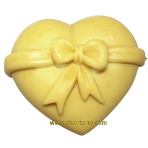 .Coração com Laço molde silicone