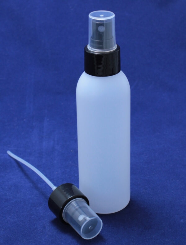 Frasco PET 125 ml Natural Vaporizador preto