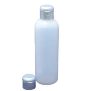 Frasco PET Branco 200 ml tampa flip top prateada