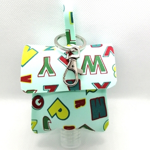 Bolsinha alcool gel turquesa com letras