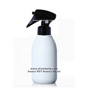 Frasco 80 ml com tampa vaporizadora pistola preta