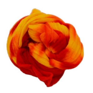 Meia de Seda Mesclada Vermelho e Amarelo m30