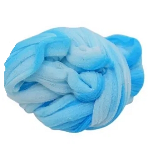 Meia de Seda Mesclada Azul claro e Branco m17