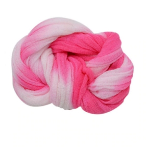 Meia de Seda Rosa Vivo e Branco m15