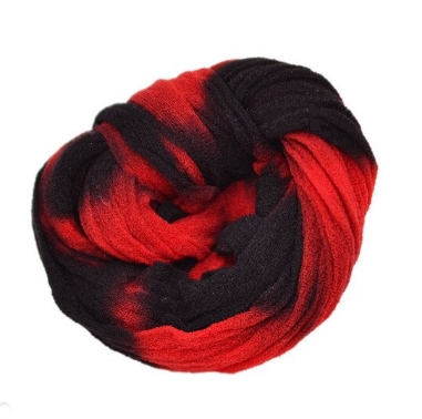 Meia de Seda Mesclada Vermelho e Preto m20