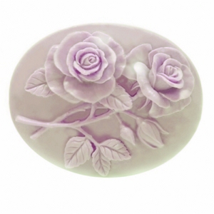 Molde Sabonete Oval com 2 Rosas