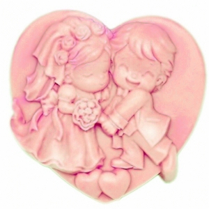 Molde de Silicone Coração com Noivos