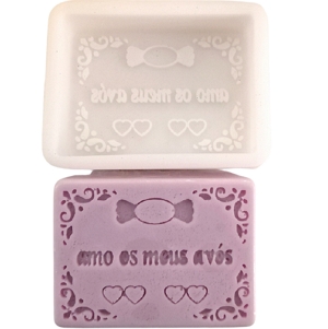 Molde Silicone retangular Amo os meus Avós