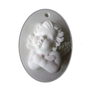 Molde Silicone Placa com Anjinho de braços cruzados