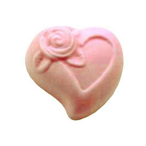 Molde Silicone Coração com Rosa