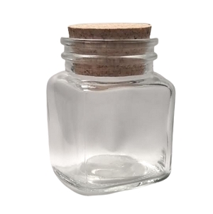 Frasco Quadrado 100 ml rolha de cortiça