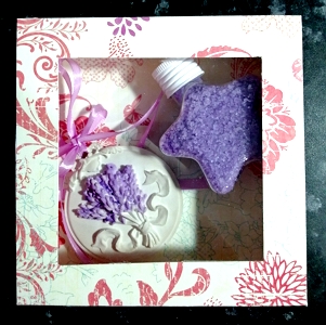 Caixa Dia da Mãe Flores Rosa-gesso perfumado alfazema