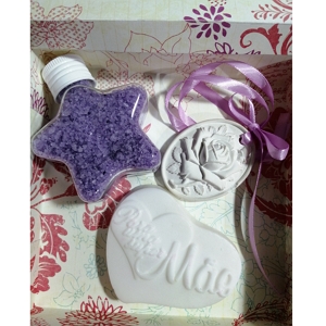 Caixa Dia da Mãe Flores Rosa-coração