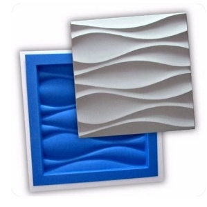 Molde Silicone Placa Gesso 3D Onda