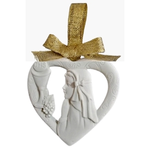 Coração Comunhão Menina gesso perfumado