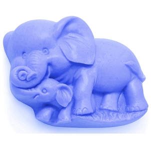 Elefantinha com filhote molde silicone