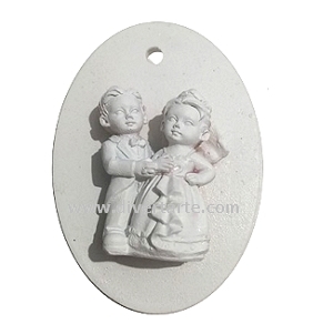 Noivos oval em gesso perfumado
