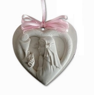 Coração Comunhão Menina gesso perfumado